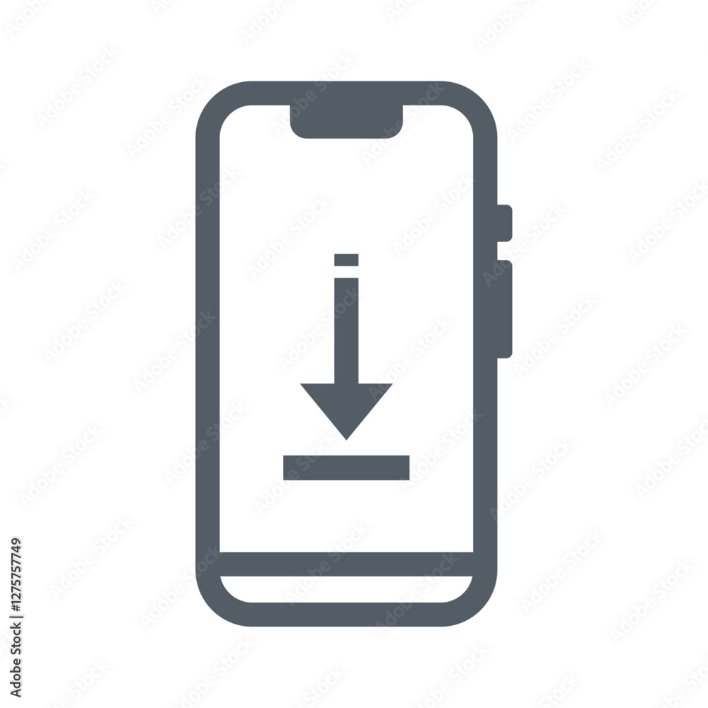 Mobile phone and smartphone with download icon vector illustration Mobile phone and smartphone with download icon vector illustration