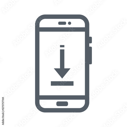 Mobile phone and smartphone with download icon vector illustration