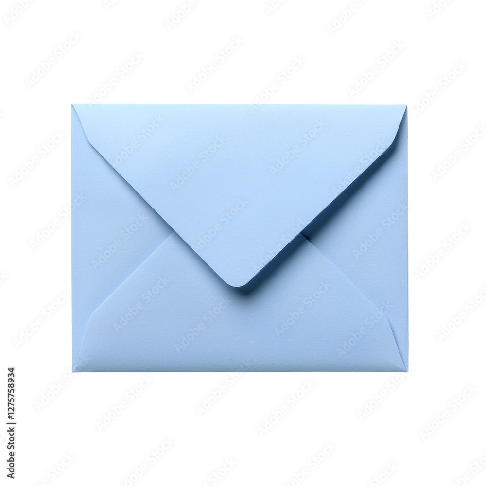 Blue envelope on a clean surface, ready for mailing isolated on png transparent background, cut out Blue envelope on a clean surface, ready for mailing isolated on png transparent background, cut out