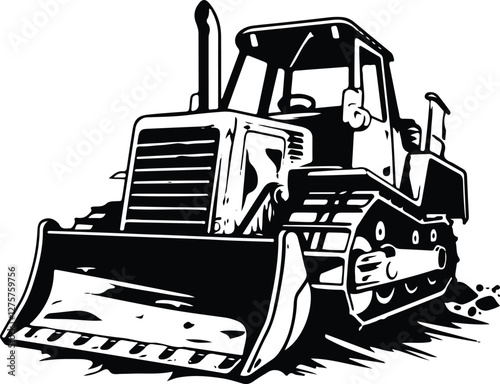 bulldozer vector illustration