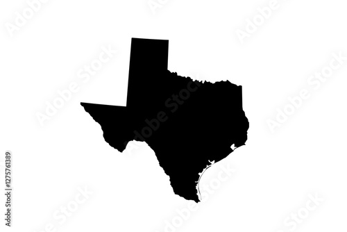 Contour map of Texas state, US