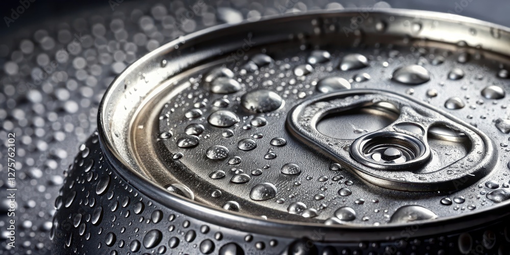 close-up shot of a soda can with condensation on its surface, beverage can, carbonated drink close-up shot of a soda can with condensation on its surface, beverage can, carbonated drink