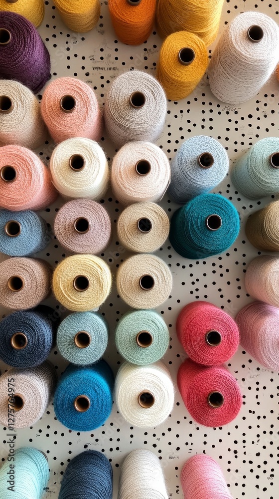 Fototapeta premium Vibrant Yarn Collection, Colorful Threads for Crafting