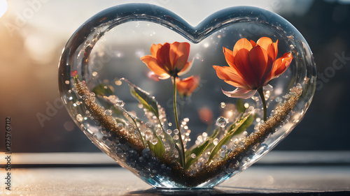 Heart shape for Love concept, Valentine's Day concepts. love symbol, concept for Valentine's Day, wedding etc. Heart elements for love concept design. AI generated image