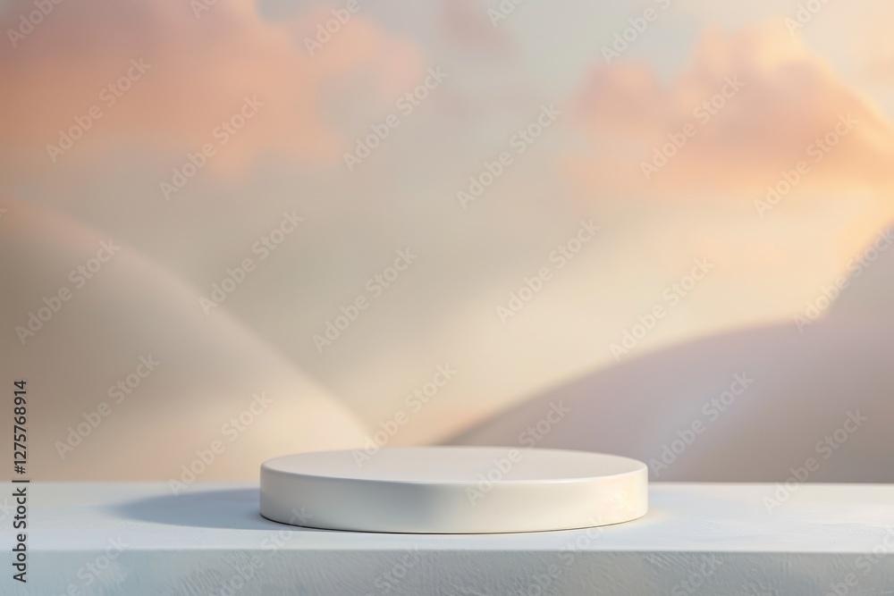 Elegant White Display Platform for Product Presentation
