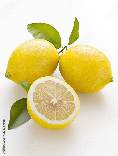 Wallpaper Mural Fresh Lemons and Leaves Torontodigital.ca
