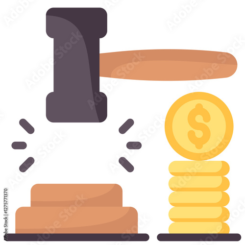 auction vector flat icon
