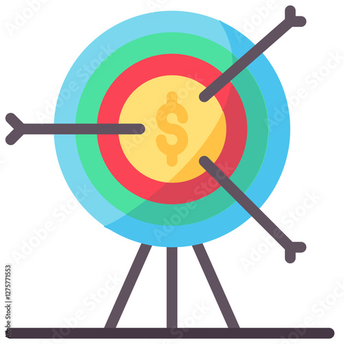 finance target vector flat icon