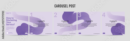 Editable Instagram Carousel Post Layout Set, Social Media Marketing microblog template design, tips & tricks linkedin post template, eps 10.	