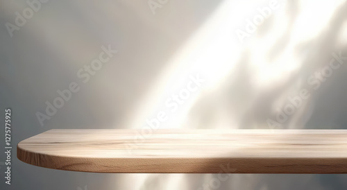 Obraz na płótnie Empty Wooden Table Display with Natural Light w salonie