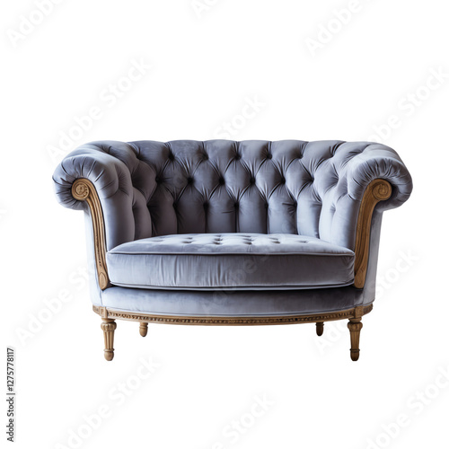 Classic Velvet Love Chair with Luxurious Upholstery and Curved Arms.