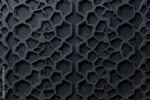 Dark patterned wall with intricate geometric design photo