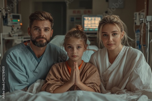Wallpaper Mural Family gathers in hospital room, showing love and support for young child during recovery Torontodigital.ca