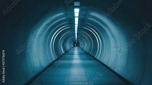 Empty dark tunnel, modern architecture, pathway, mysterious ambiance, for backgrounds