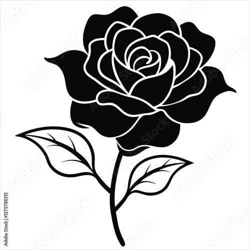 ross centifolia silhouette incon black silhouette1