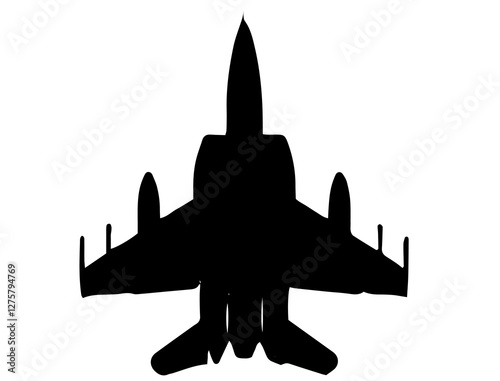 silhouette of jet fighter