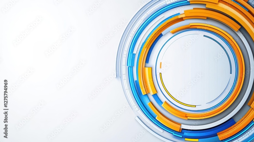 Circular shape created with vibrant colorful lines on a white background Circular shape created with vibrant colorful lines on a white background
