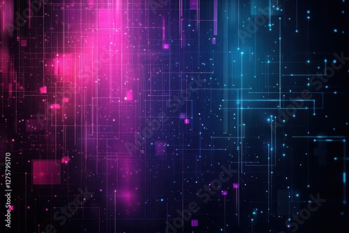 Wallpaper Mural Abstract technology background featuring glowing lines and dots in a digital network design Torontodigital.ca