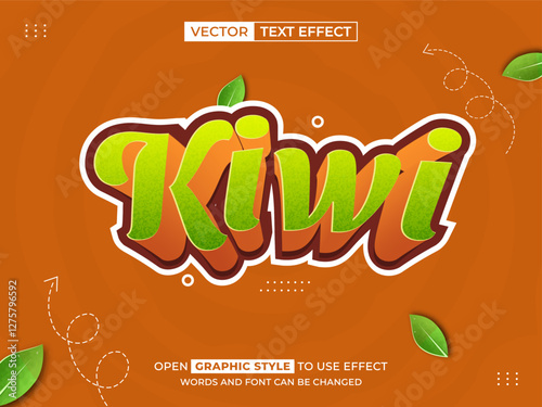 kiwi editable text, text effect, 3d text for title