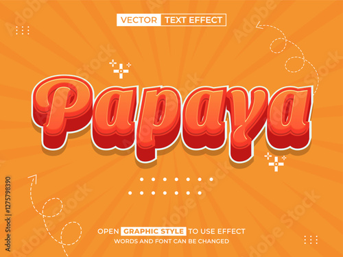 papaya editable text, text effect, 3d text for title