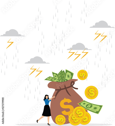 Overcoming business obstacles or problems concept