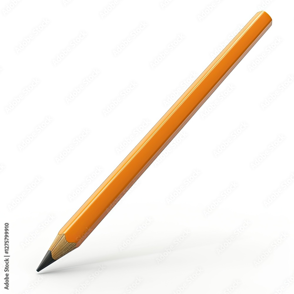 An orange pencil with a sharpened tip, positioned diagonally against a white background. An orange pencil with a sharpened tip, positioned diagonally against a white background.