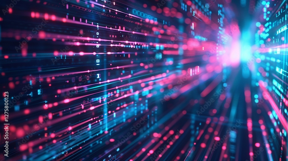 Abstract technology futuristic glowing blue and red light curved lines with high-speed effect on dark blue background. Abstract technology futuristic glowing blue and red light curved lines with high-speed effect on dark blue background.