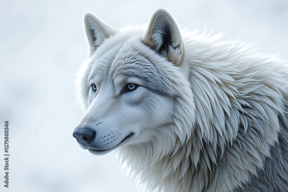 Obraz premium Arctic Wolf on White Background