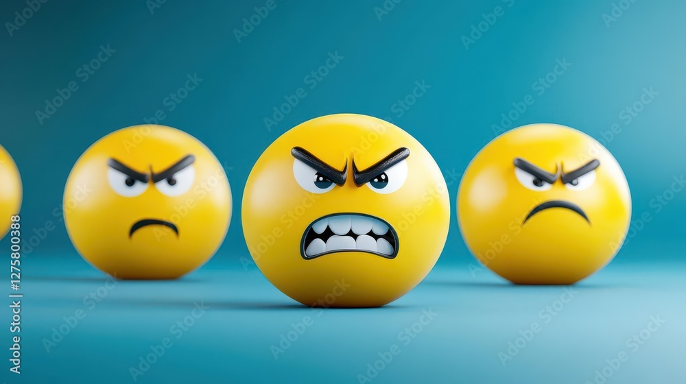 Fototapeta premium Angry emoji expressing strong emotions
