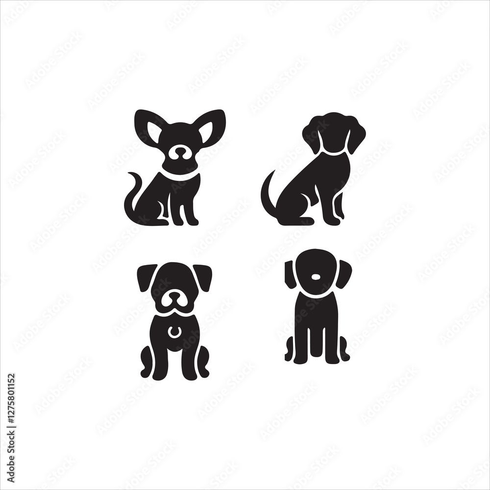 Naklejka premium dog set of funny animals