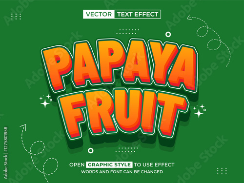papaya editable text, text effect, 3d text for title