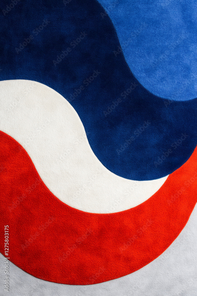 Bold diagonal wave design featuring continuous lines in rich sapphire and bright cherry hues, Bold diagonal wave design featuring continuous lines in rich sapphire and bright cherry hues,