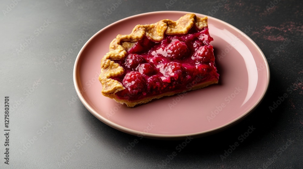 A mouthwatering slice of raspberry pie, a delightful dessert treat. Perfect for a sweet afternoon. Enjoy the juicy raspberries and flaky crust. A delicious image for any food blog or recipe. A mouthwatering slice of raspberry pie, a delightful dessert treat. Perfect for a sweet afternoon. Enjoy the juicy raspberries and flaky crust. A delicious image for any food blog or recipe.