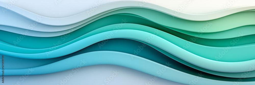 Layered, wavy arcs in bold jade and charcoal black forming a concentric wave pattern lit by a soft Layered, wavy arcs in bold jade and charcoal black forming a concentric wave pattern lit by a soft