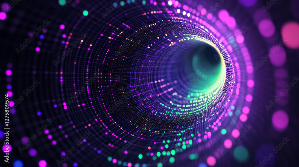 Hypnotic vortex made of small pixel blocks that radiate outward, shifting through bold purples, Hypnotic vortex made of small pixel blocks that radiate outward, shifting through bold purples,