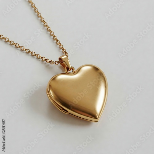 A gold heart-shaped locket necklace, lying on a neutral surface. A delicate gold heart-shaped necklace pendant , gold, necklace, heart, jewelry, love, pendant, elegant, fashion, romantic, gift, luxury