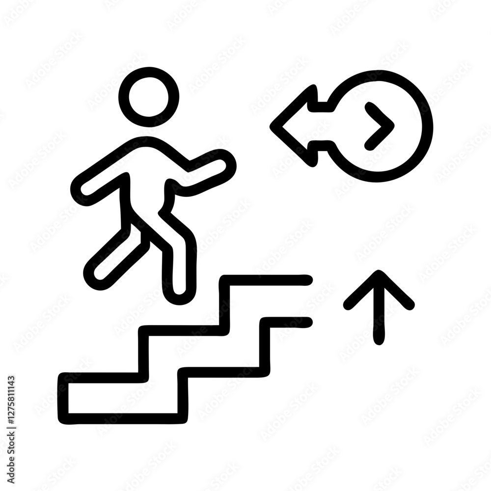 action steps icon, action steps line art - simple line art of action steps, perfect for action steps logos and icons