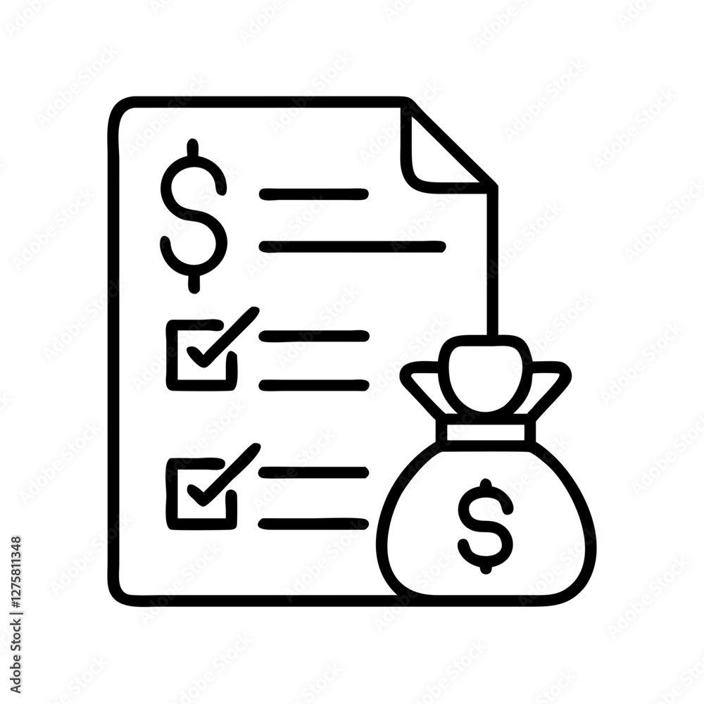 budget plan icon, budget plan line art - simple line art of budget plan, perfect for budget plan logos and icons budget plan icon, budget plan line art - simple line art of budget plan, perfect for budget plan logos and icons