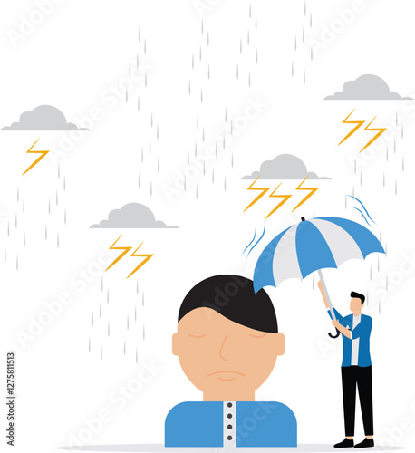 Sad feeling of depression concept