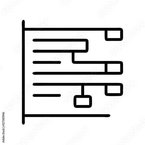 gantt chart icon, gantt chart line art - simple line art of gantt chart, perfect for gantt chart logos and icons