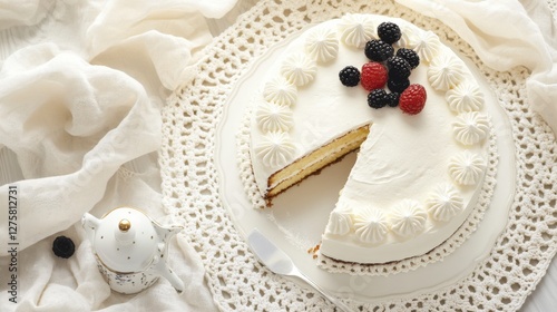 A Slice of Heaven: Exquisitely Decorated Cake with Fresh Berries