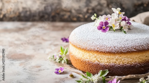 A Stunning Springtime Cake with Delicate Flowers. A beautiful cake decorated with fresh flowers, perfect for a special occasion.
