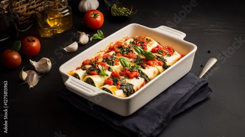 Scrumptious Baked Spinach and Tomato Pasta Rolls: A Culinary Delight