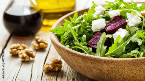 Arugula Salad with Beetroot, Feta, and Walnuts: A Vibrant and Healthy Dish
