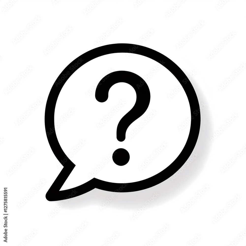 Question mark symbol inside speech bubble representing asking questions, searching answers, and having doubts Question mark symbol inside speech bubble representing asking questions, searching answers, and having doubts