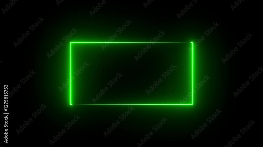 Neon abstract rectangle shape line animation. Neon abstract rectangle shape line animation.