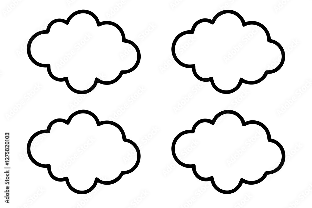 Cloud icon Set on the White Background Cloud icon Set on the White Background