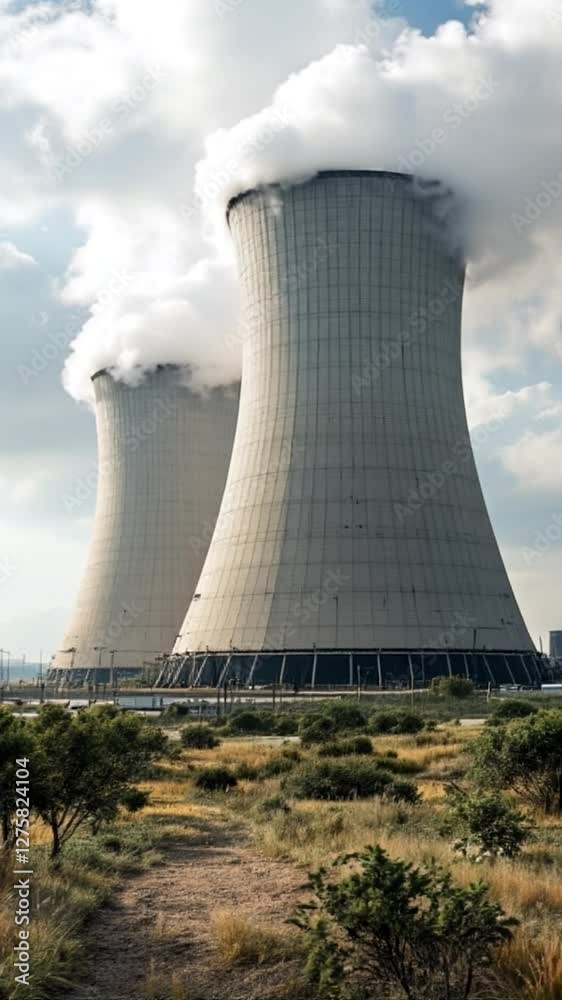 Nuclear power plant station Cooling Towers Smokes video Nuclear power plant station Cooling Towers Smokes video