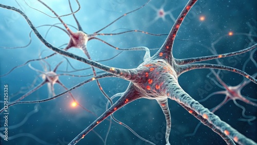 Neurons Firing A Close-Up of Neural Activity in the Brain's Network and Pathways.