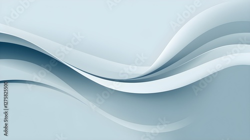 Abstract wavy background in light gray and blue tones.  photo